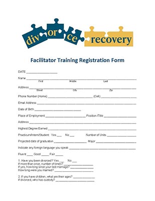Divorce Recovery Facilitator Training Registration Form